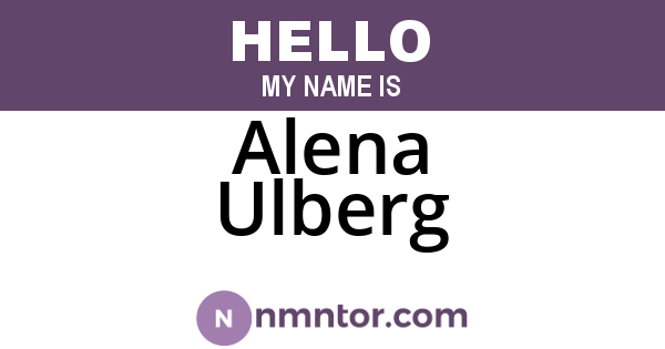 Alena Ulberg