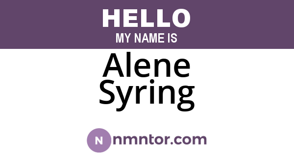 Alene Syring