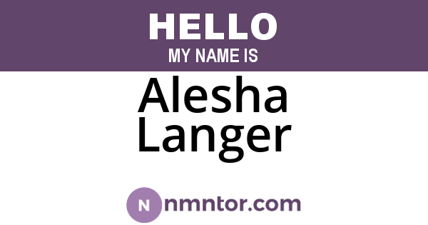 Alesha Langer