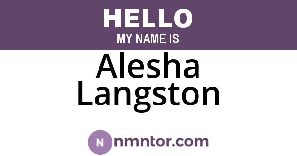 Alesha Langston