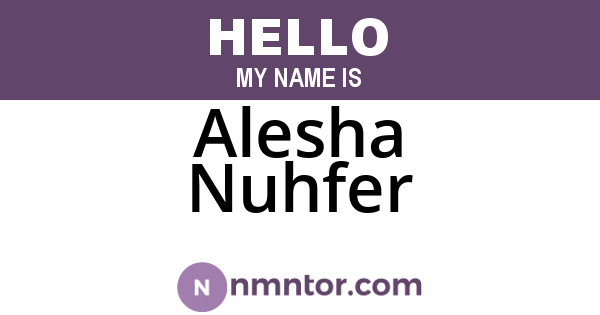 Alesha Nuhfer