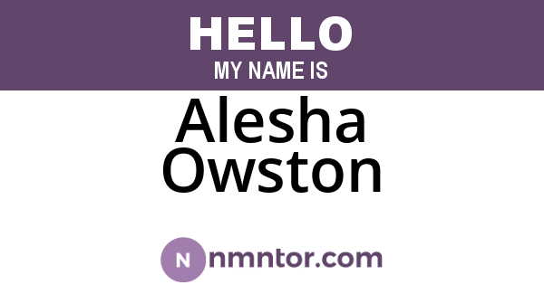 Alesha Owston