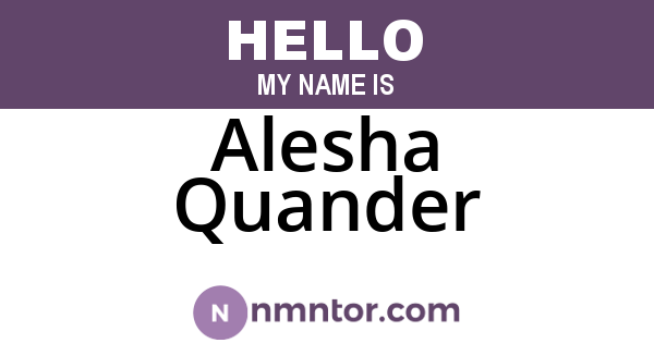 Alesha Quander