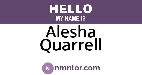 Alesha Quarrell