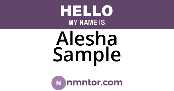 Alesha Sample