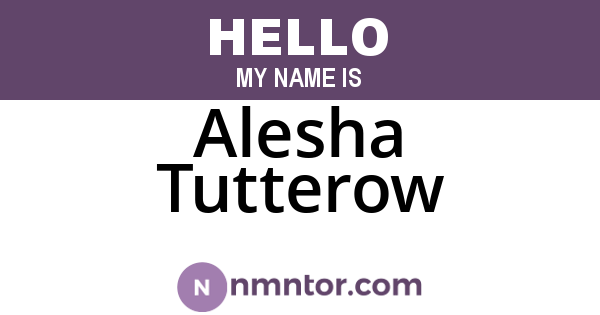 Alesha Tutterow