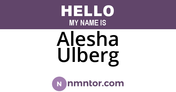 Alesha Ulberg