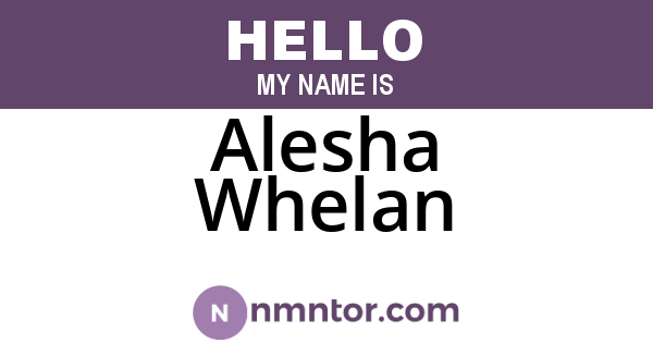 Alesha Whelan