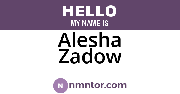 Alesha Zadow