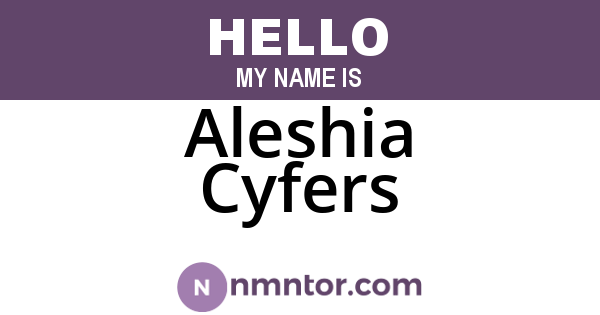 Aleshia Cyfers
