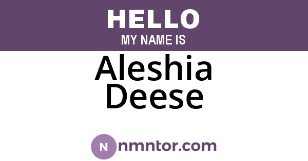 Aleshia Deese