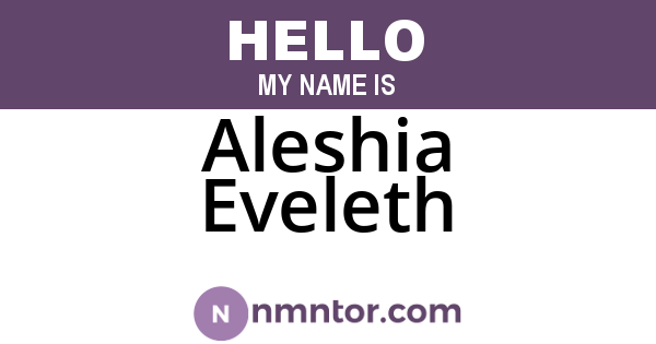 Aleshia Eveleth