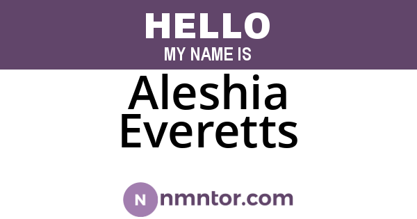 Aleshia Everetts