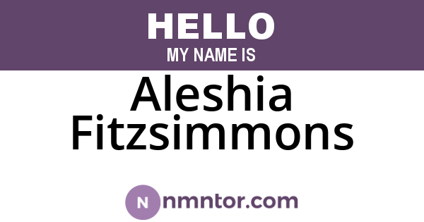 Aleshia Fitzsimmons