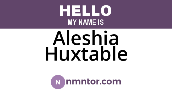Aleshia Huxtable