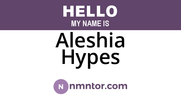 Aleshia Hypes