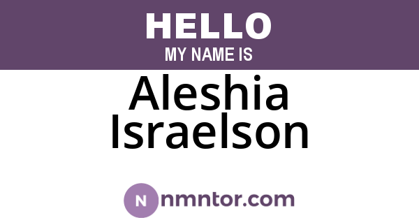 Aleshia Israelson