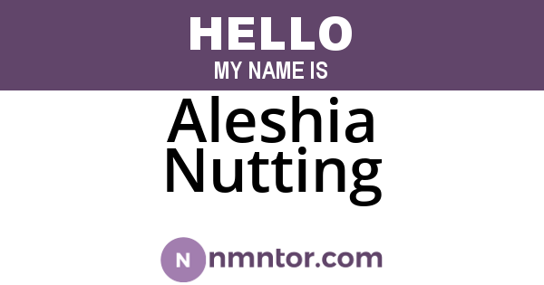 Aleshia Nutting