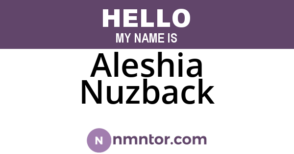 Aleshia Nuzback