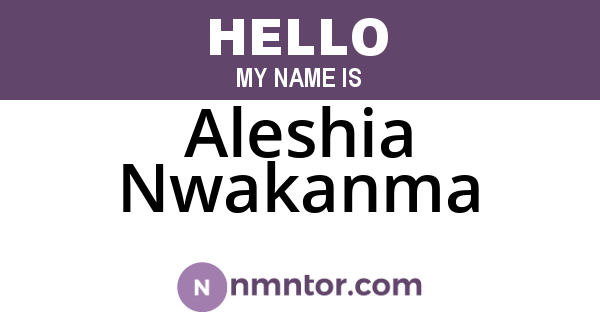 Aleshia Nwakanma