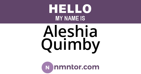 Aleshia Quimby