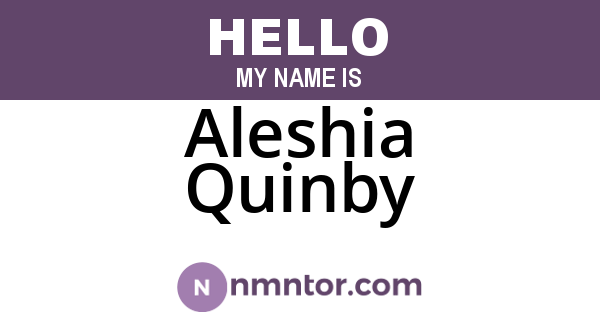 Aleshia Quinby