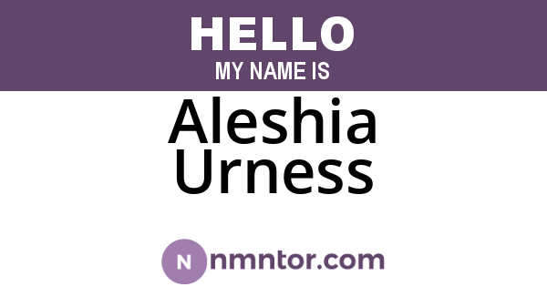 Aleshia Urness
