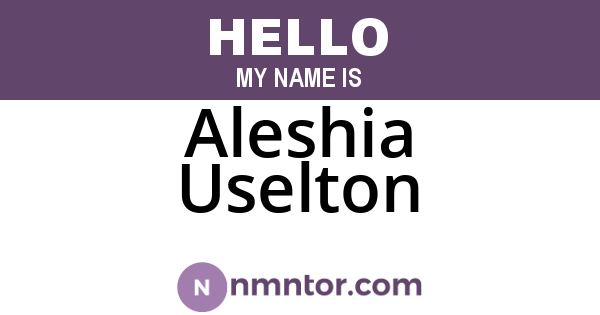 Aleshia Uselton