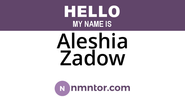 Aleshia Zadow
