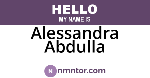 Alessandra Abdulla