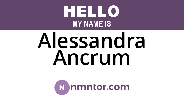 Alessandra Ancrum