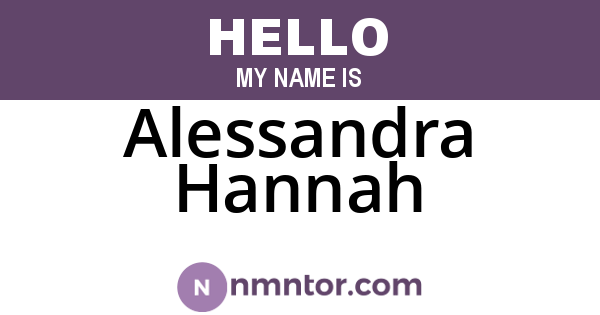 Alessandra Hannah