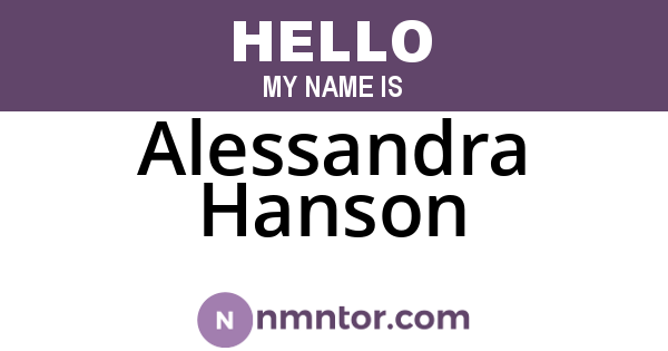 Alessandra Hanson