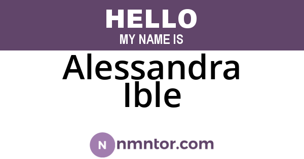 Alessandra Ible