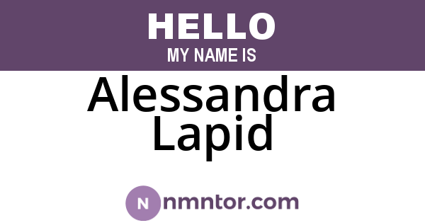 Alessandra Lapid