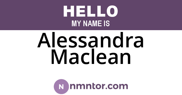 Alessandra Maclean