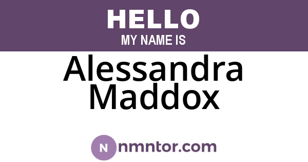 Alessandra Maddox