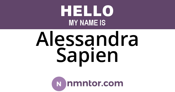 Alessandra Sapien
