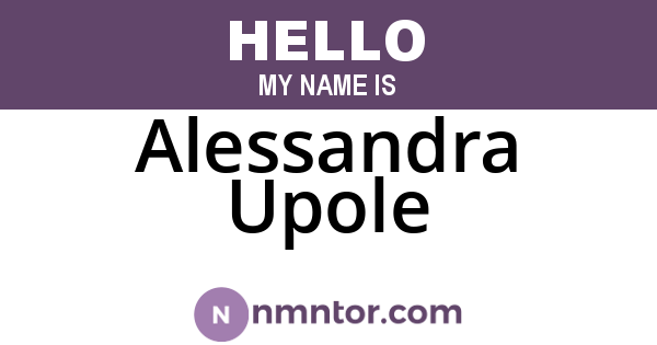 Alessandra Upole
