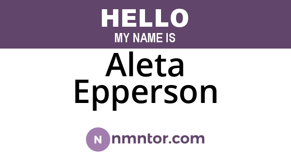 Aleta Epperson