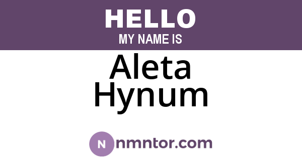 Aleta Hynum