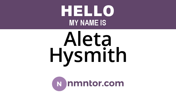 Aleta Hysmith