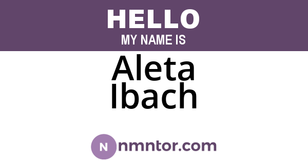 Aleta Ibach