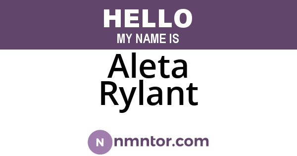 Aleta Rylant