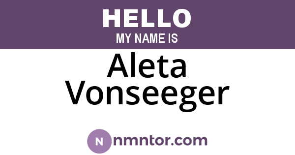 Aleta Vonseeger