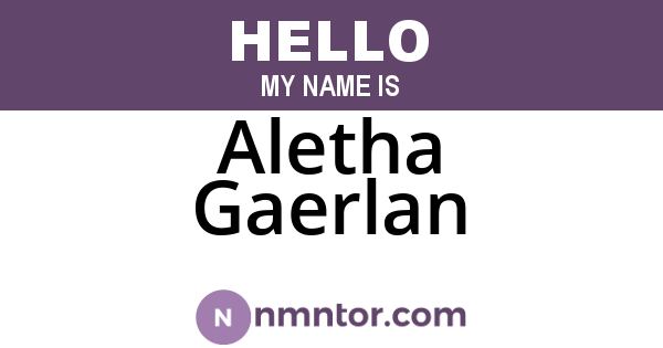 Aletha Gaerlan