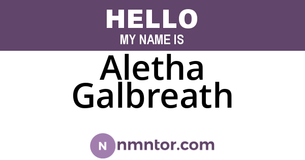 Aletha Galbreath