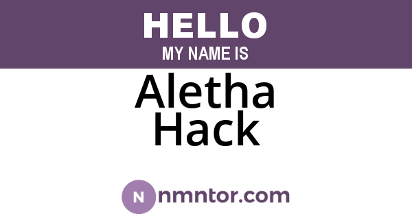 Aletha Hack