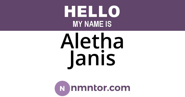 Aletha Janis