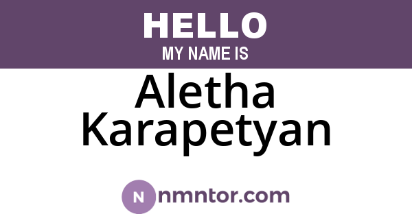 Aletha Karapetyan